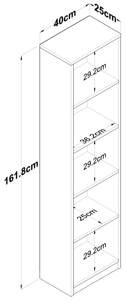 Библиотека HC111, цвят Бял Орех