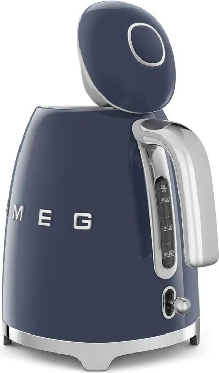 Електрическа кана SMEG KLF03NBEU, 2400 W, 1.7 л, 360° основа, Гланцово покритие, Морско синьо