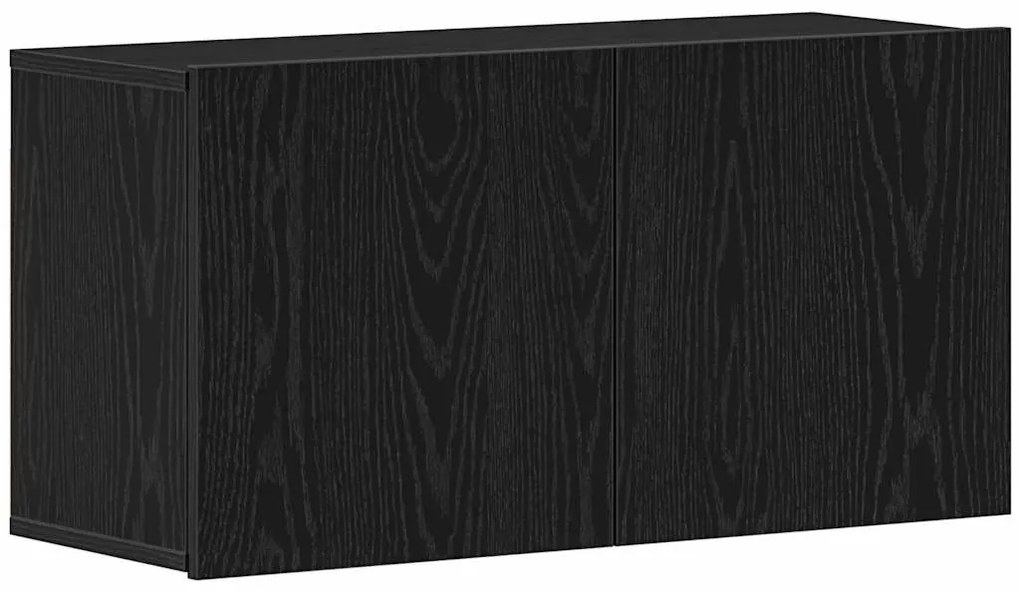 862196 vidaXL ТВ шкаф, черен дъб, 80x30x41 см, инженерно дърво