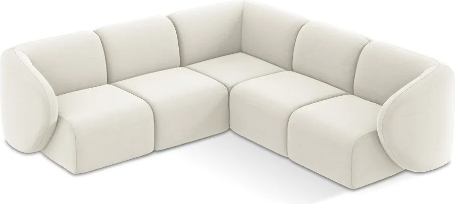 Бежов кадифен ъглов диван Lani – Makamii