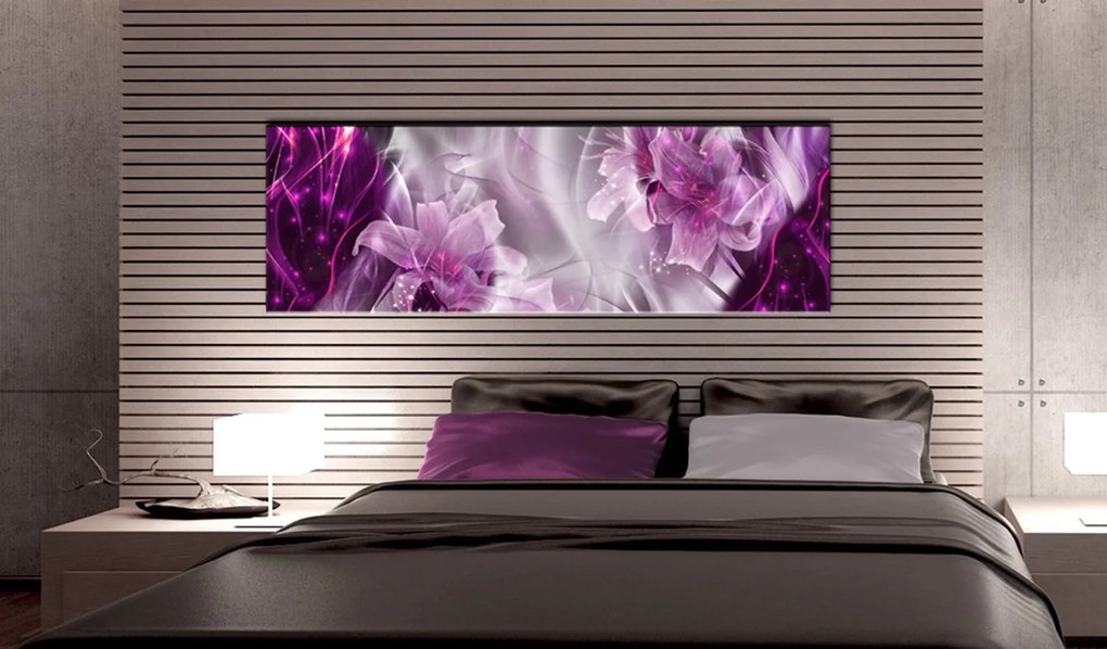 Печат върху платно - Purple Flames 135x45