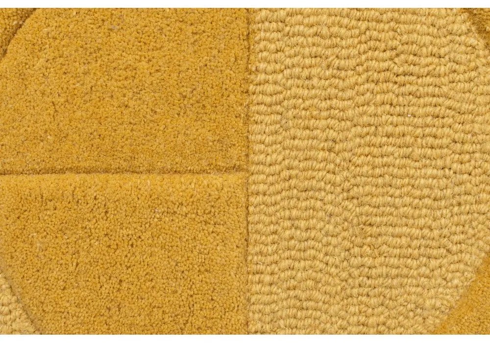 Жълт вълнен килим в цвят охра 60x230 cm Gigi - Flair Rugs