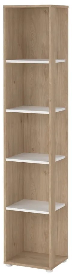 Етажерка за книги в дъбов декор в бял и естествен цвят 41x205 cm Sign - Tvilum