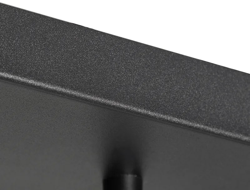 Арт Деко висяща лампа черна с опушено стъкло 8-светлина - Sandra