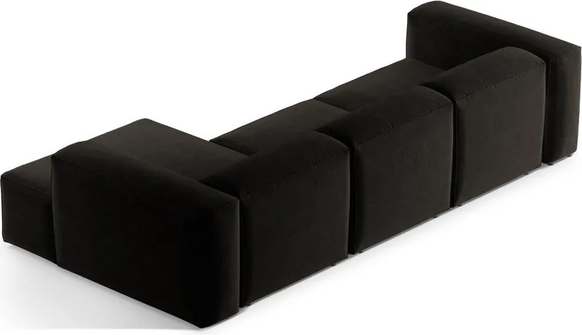 Черен ъглов диван (десен ъгъл) Bergamo – Cosmopolitan Design