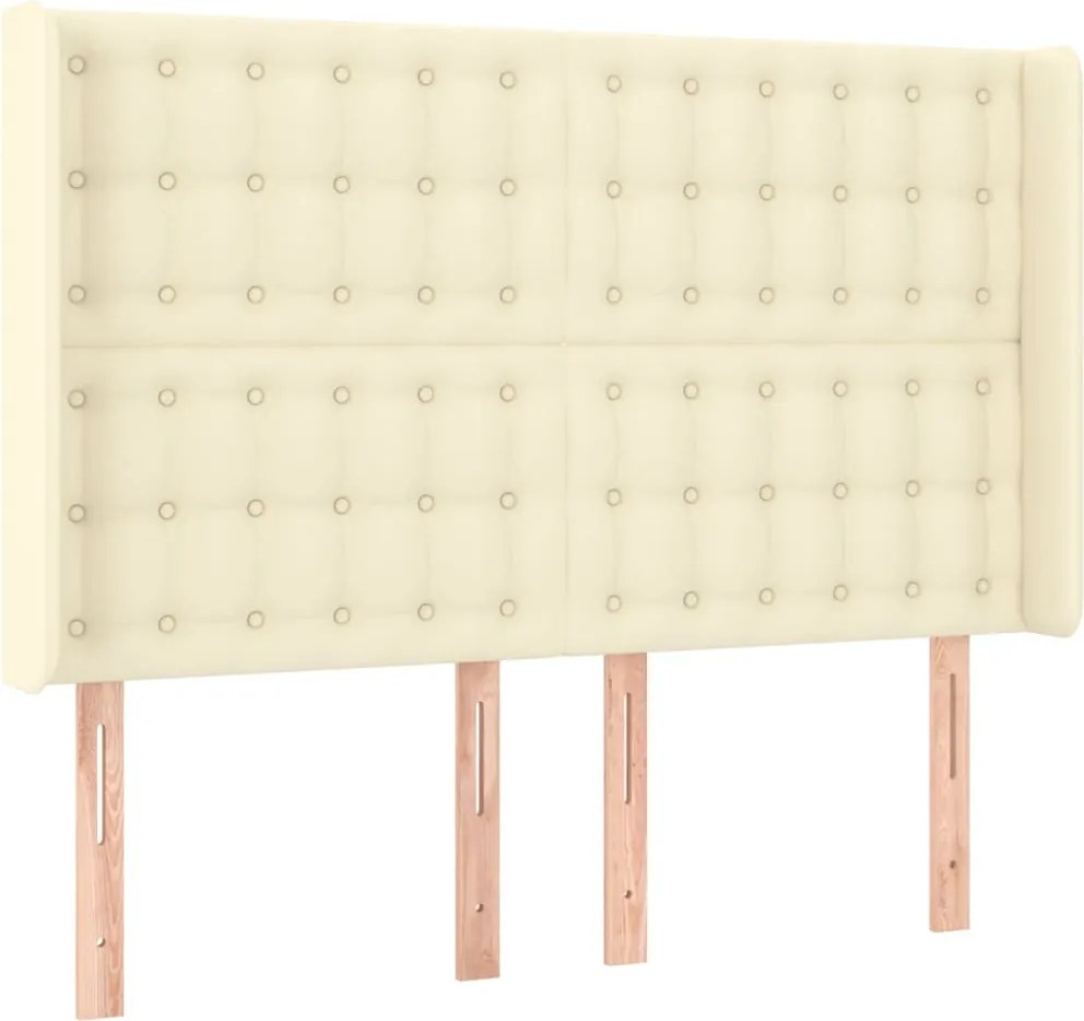 3119672 vidaXL Горна табла с уши, кремава, 147x16x118/128 см, изкуствена кожа