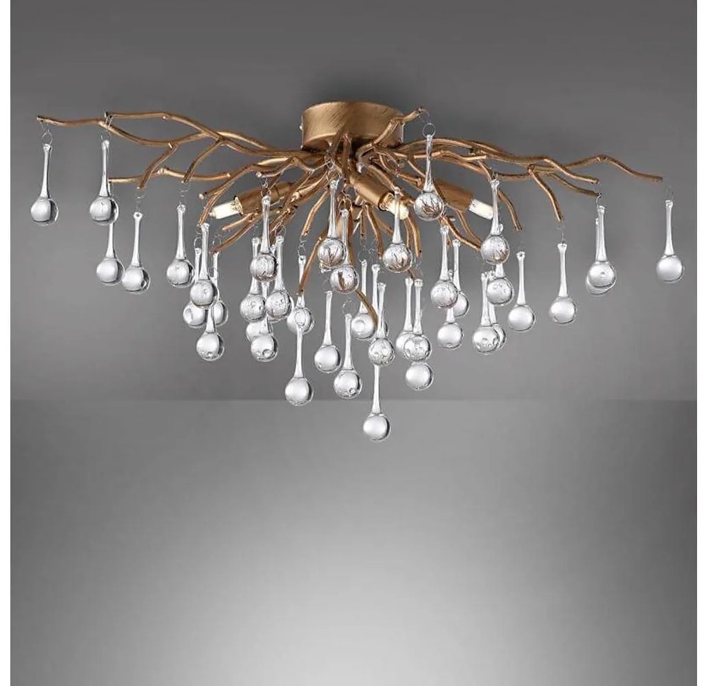 Paul Neuhaus 8090-11 - Полилей за повърхностен монтаж ICICLE 4xG9/40W/230V 30x60 см месинг