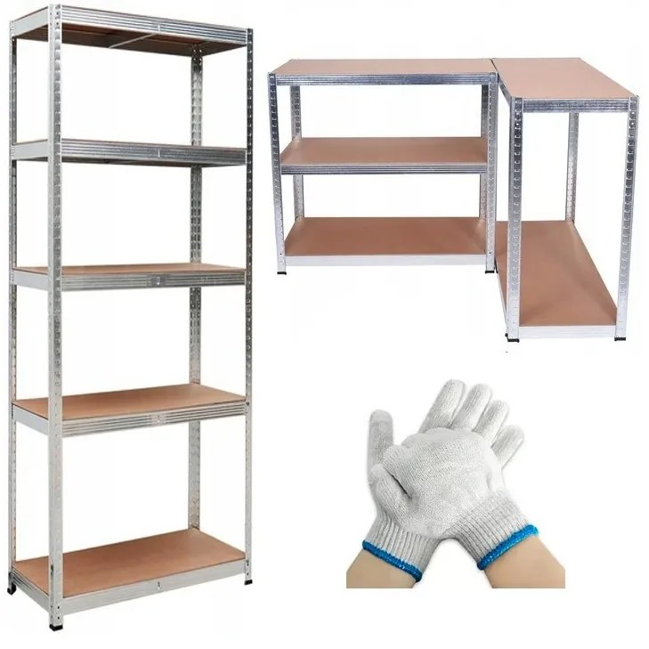 Стабилен метален стелаж за съхранение с 5 рафта 180 x 90 x 40 cm