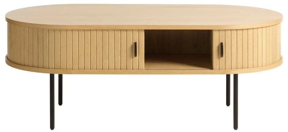 Масичка за кафе от дъб в естествен цвят 60x120 cm Nola - Unique Furniture