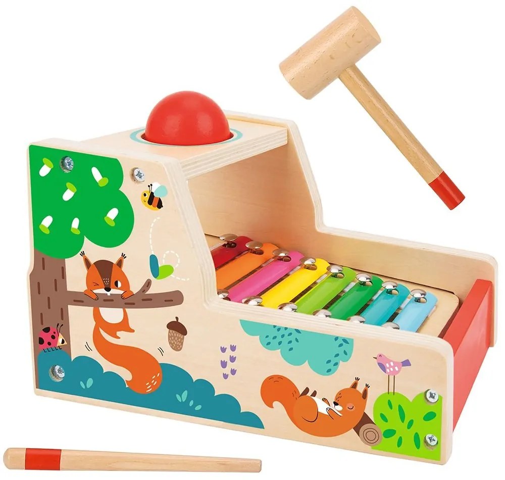 Tooky Toy - Дървена игра с топче и ксилофон, 2 в 1 TH406
