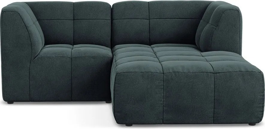 Син кадифен ъглов диван (десен ъгъл) Aloha – Makamii