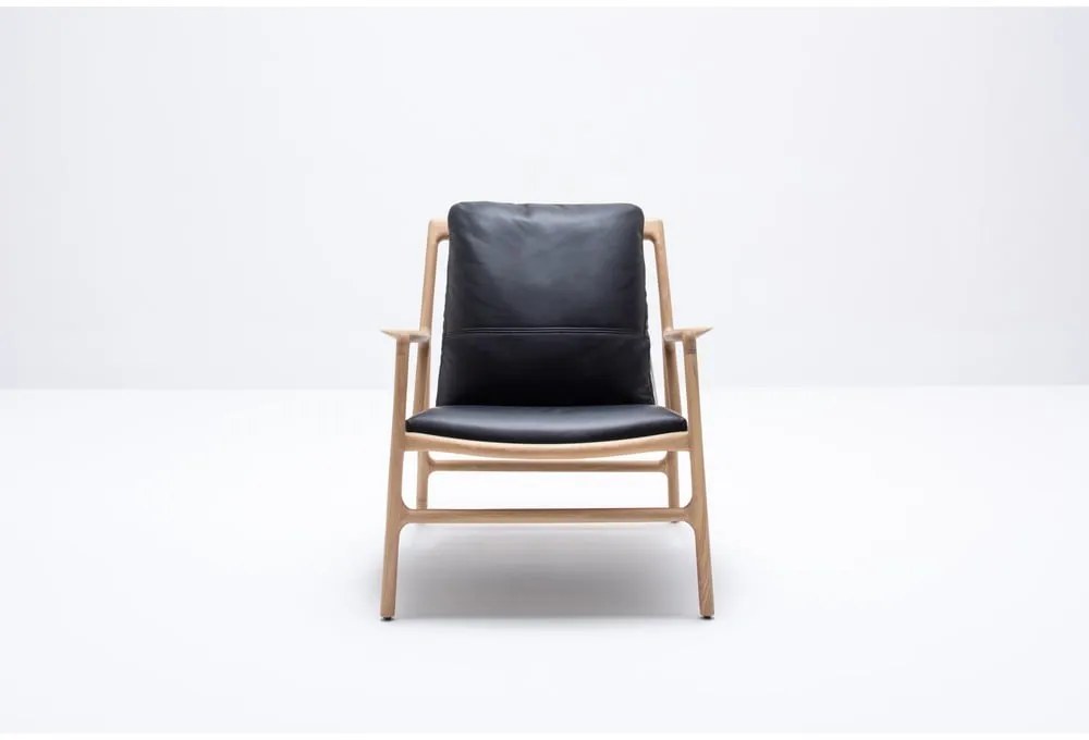 Кожен фотьойл в черно-натурален цвят Dedo - Gazzda