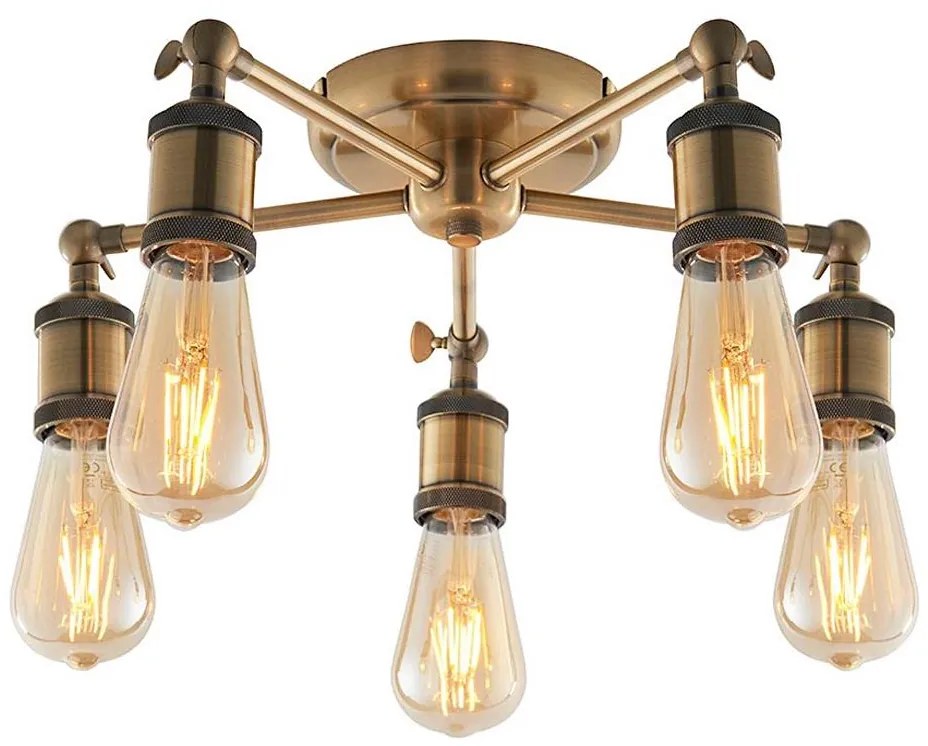 Endon 97244 - Халогенен спот 5xE27/40W/230V месинг