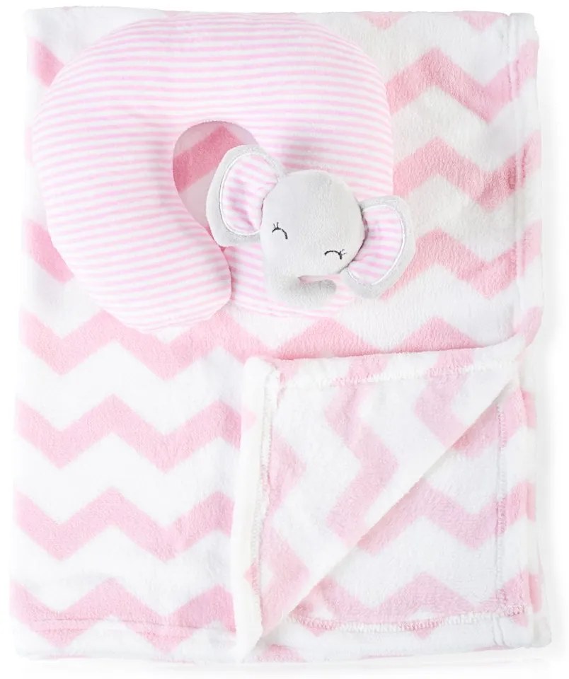 Cangaroo  -  Бебешко одеяло 90/75 cm с възглавница Sammy розов
