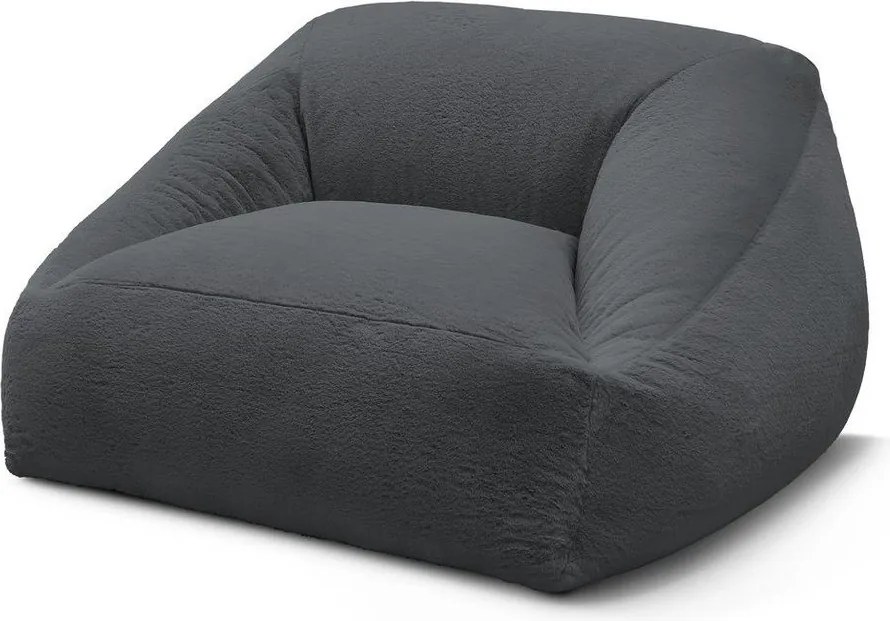 Тъмносив пуф от изкуствен косъм Lilibet – Bobochic Paris