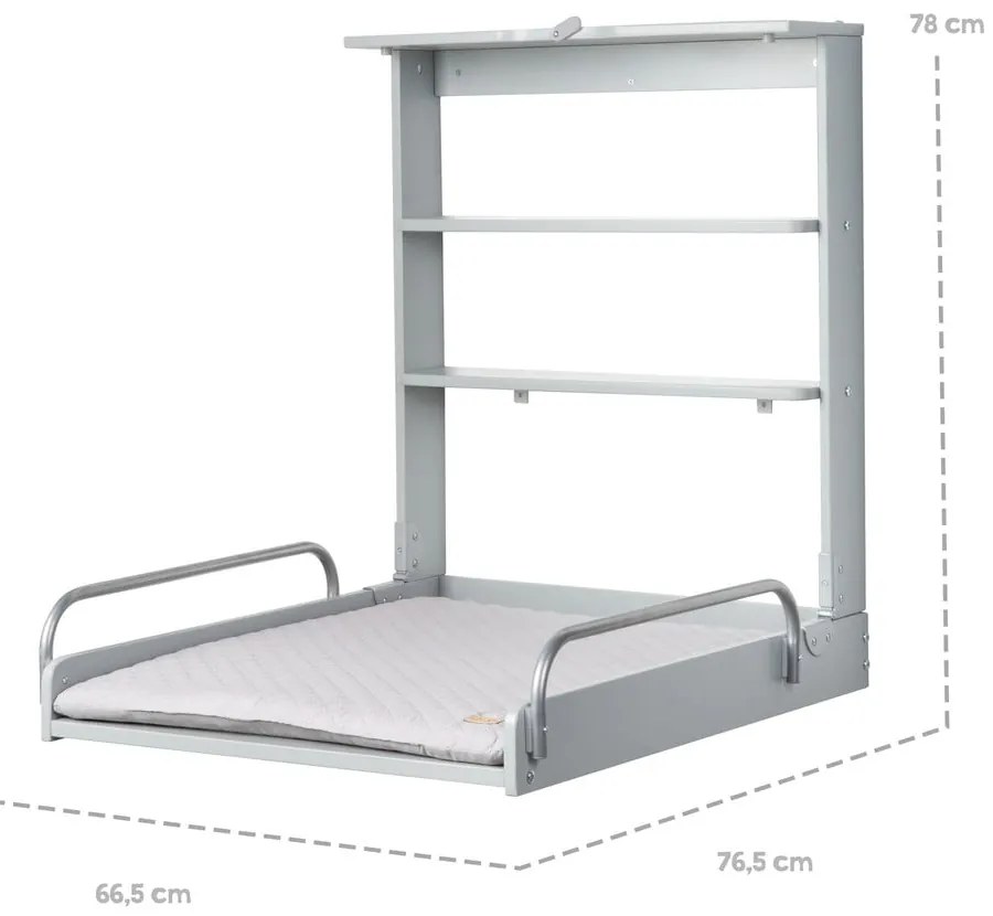 Зелено сива висяща маса за преповиване Roba style - Roba