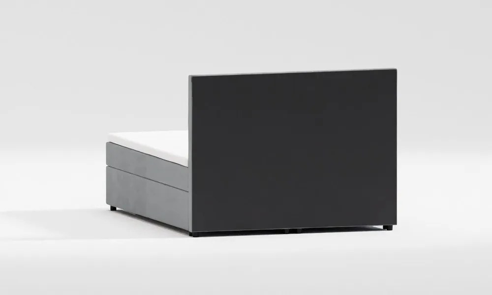 Светлосиво боксспринг легло 160x200 cm с място за съхранение Rico – Ropez