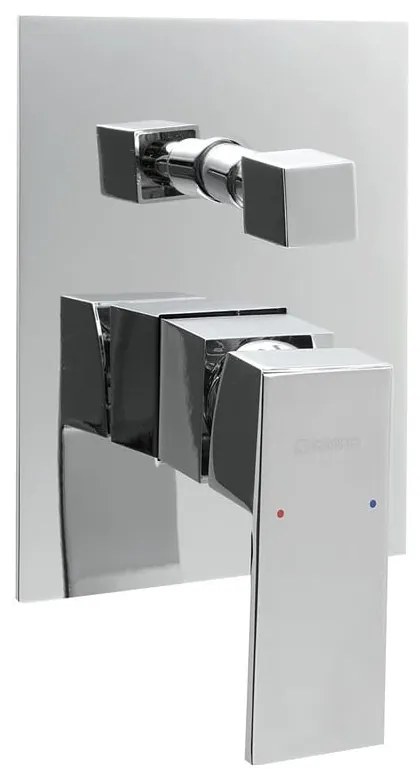 Вградена душ батерия в лъскаво-сребрист цвят (2 изхода) Latus – Sapho