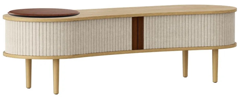 Масичка за телевизор с дъбов декор в бежово-натурален цвят 140x40 cm Audacious - UMAGE