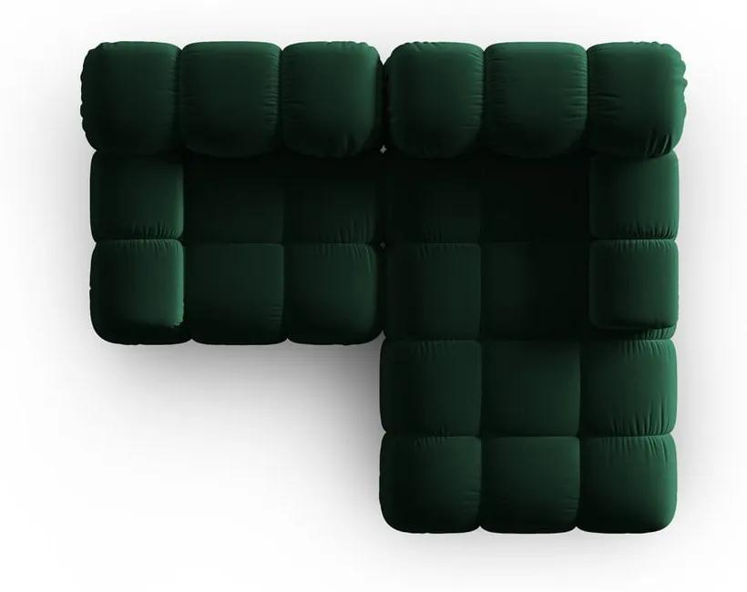 Ъглов диван от зелено кадифе (десен ъгъл) Bellis - Micadoni Home