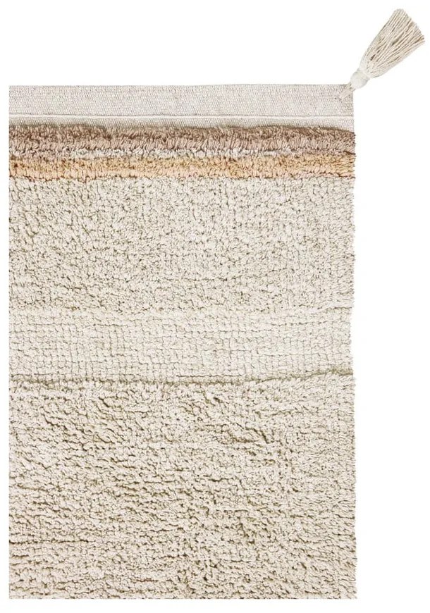 Кремав ръчно изработен памучен килим подходящ за пране 140x200 cm Bloom Natural – Lorena Canals