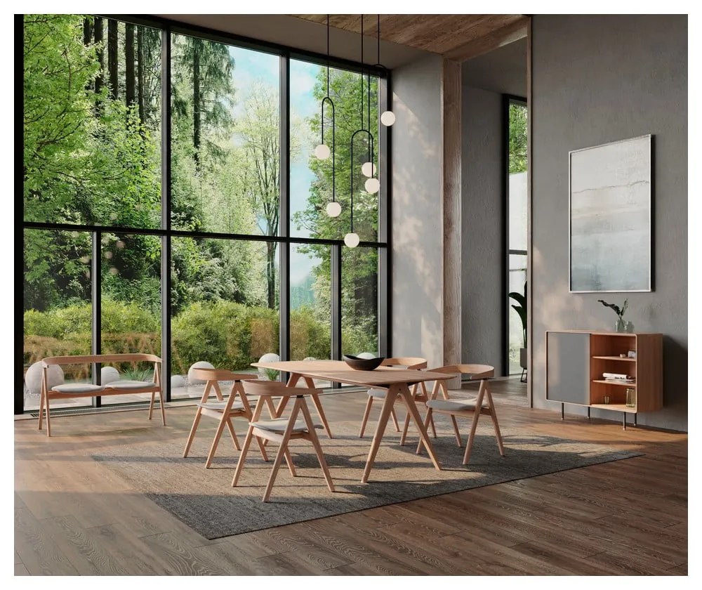 Черно-кафяв дъбов трапезен стол Ava - Gazzda