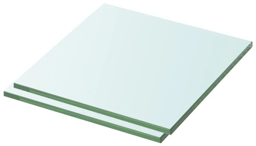 Рафтове, 2 бр, панели прозрачно стъкло, 30x30 см