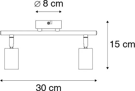 Модерен прожектор черен 2-светлина регулируем - Facil