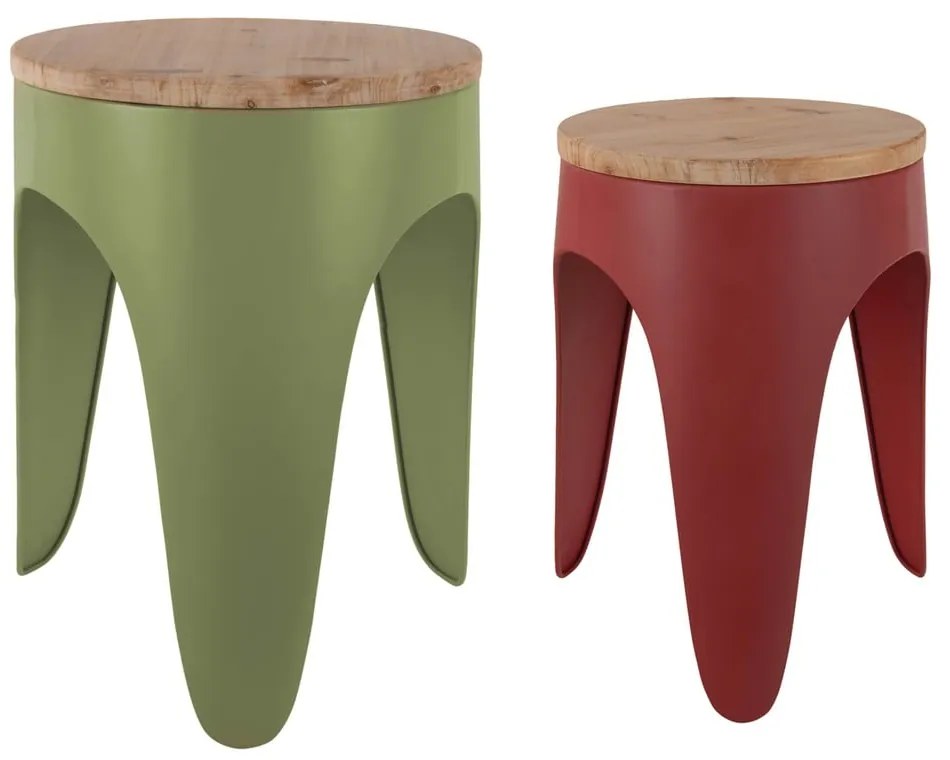 Червени/зелени метални столове в комплект 2 бр. Double Funky – Leitmotiv