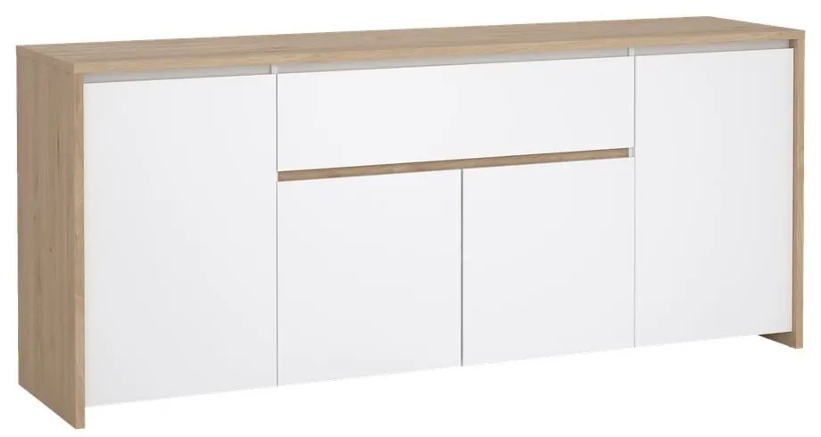 Скрин от дъбов декор в бял и естествен цвят 197x84x48 cm Next – Tvilum