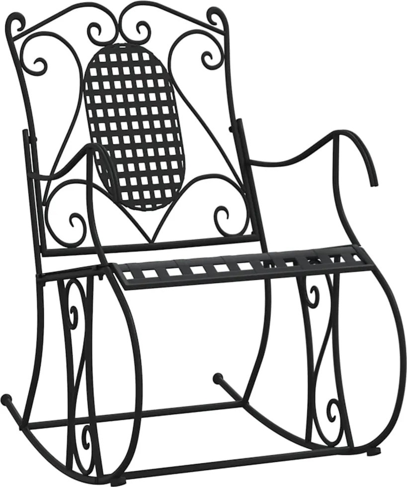 318830 vidaXL Люлееща се пейка, 84 см, черна, стомана