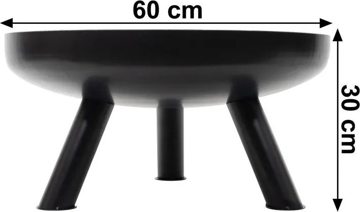 Градинска чугунена камина 60 см - камина на дърва с високи крака