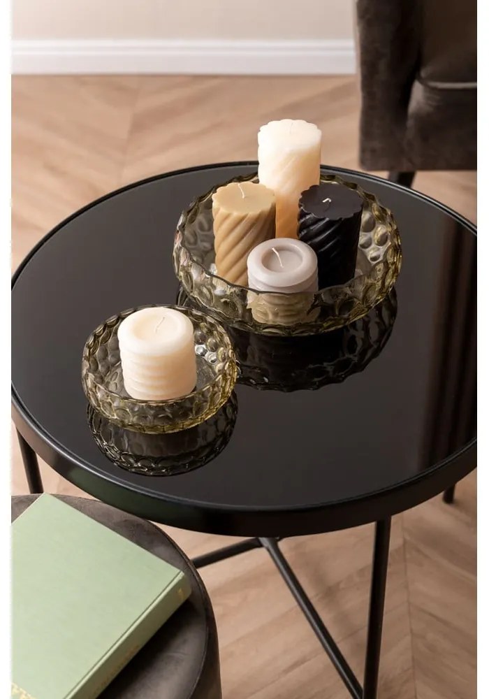 Сива многослойна свещ, височина 7,5 cm Layered Circles - PT LIVING