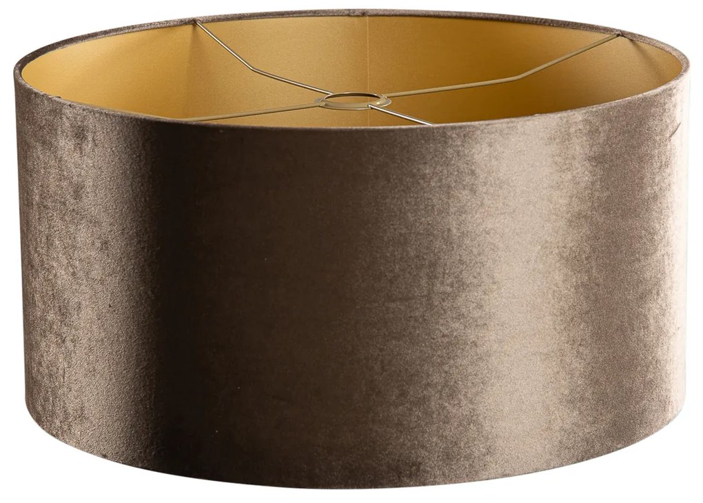Кадифена абажура кафява със златен интериор 50/50/25