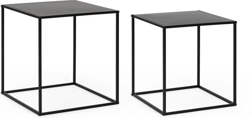 Черни метални масички за кафе в комплект 2 бр. 38x38 cm Alrik – Yes Everyday