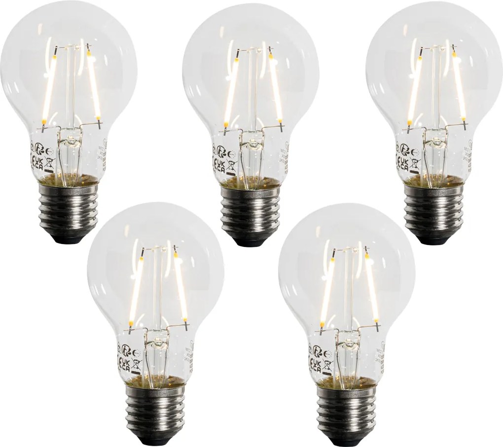 Комплект от 5 E27 LED крушки A60 със сензор за здрач 2.5W 250 lm 2200K