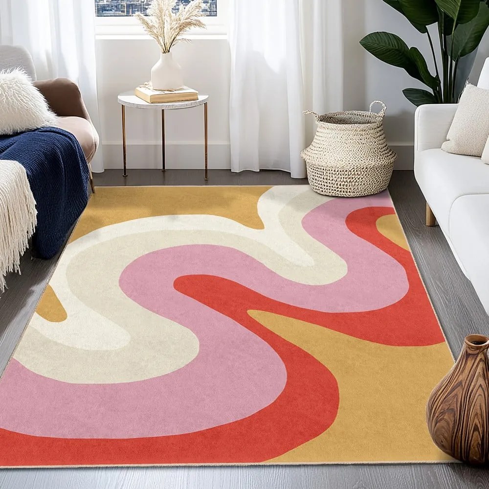 Жълта-розова пътека подходяща за пране 60x230 cm Raspberry Creamsicle – Mila Home