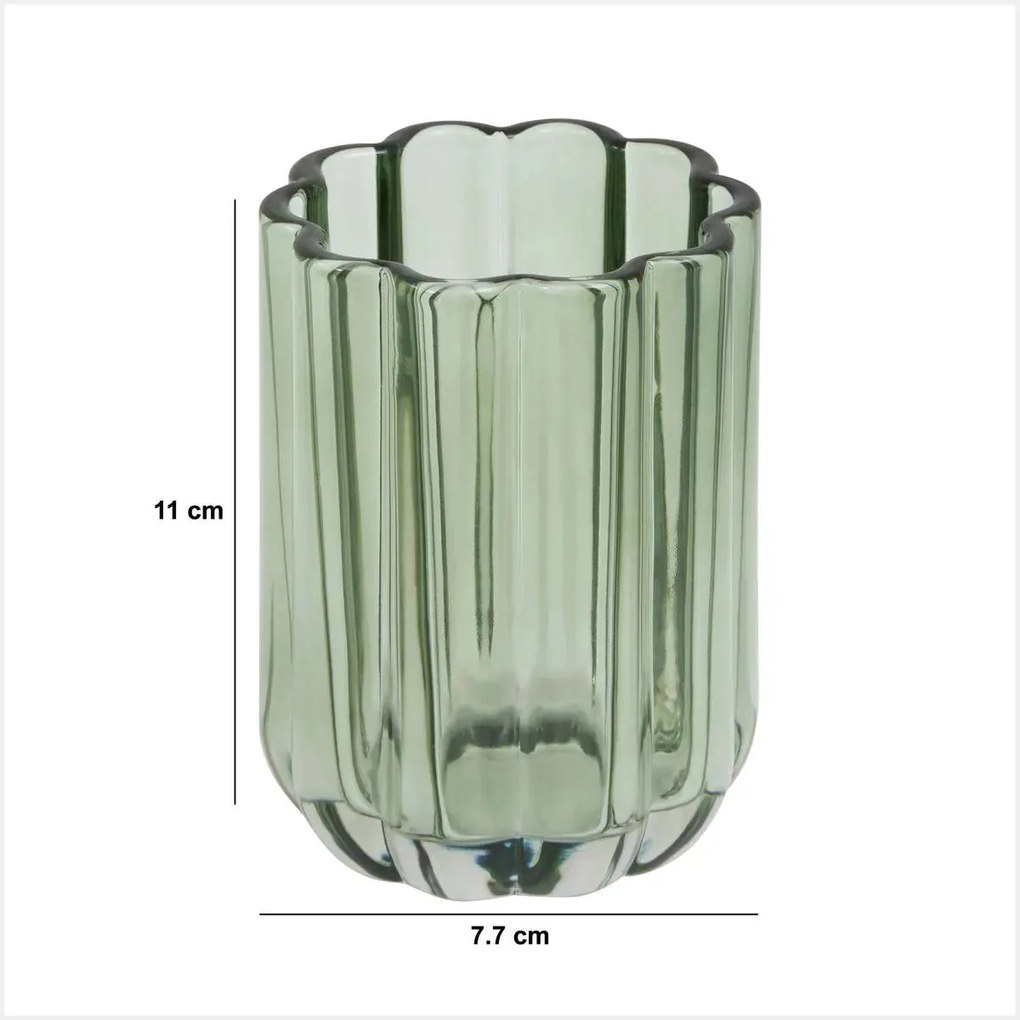 Поставка за четки за зъби 5five Florea, Стъкло - Зелен