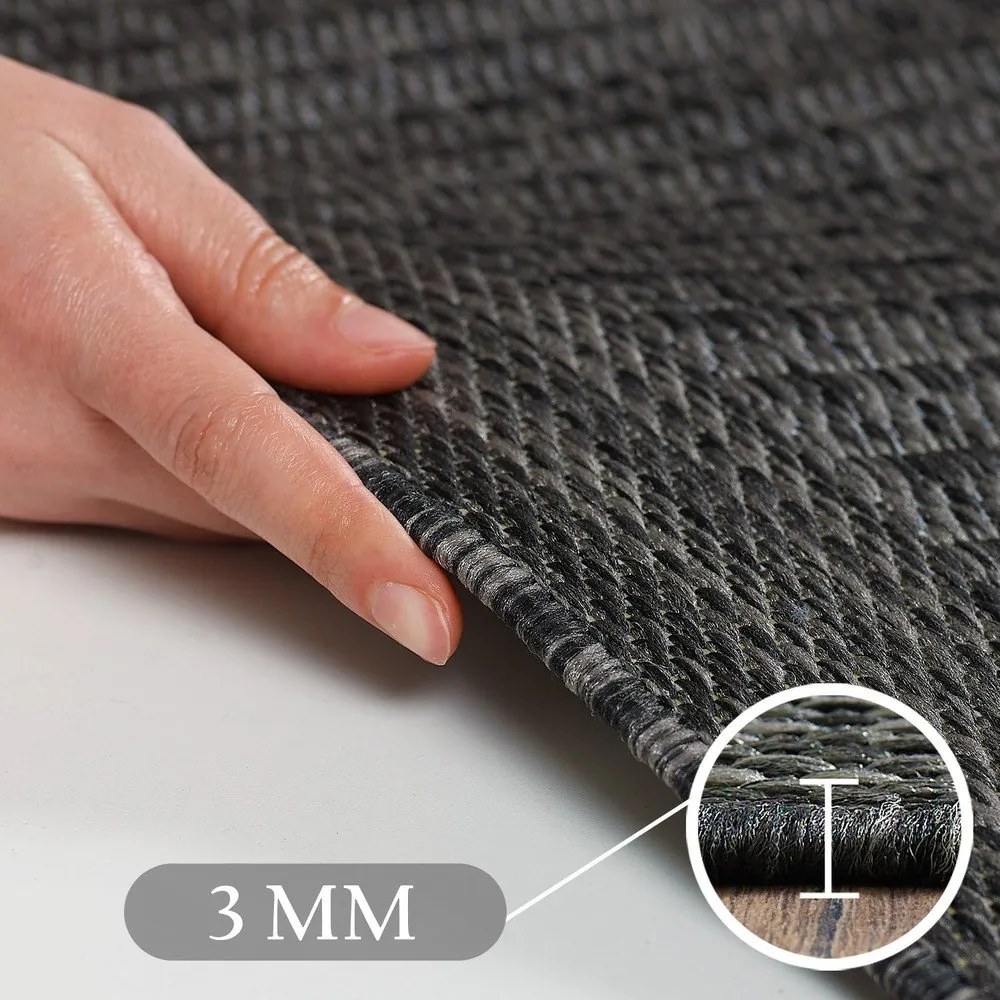 Тъмносив кръгъл външен килим ø 160 cm Giza – Ayyildiz Carpets