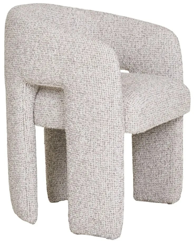 Светлосив тапициран трапезен стол с подлакътници Monroe – House Nordic