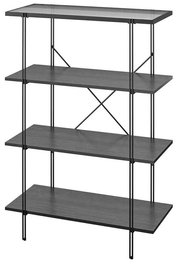 Черна етажерка за книги в дъб 79x117 cm Wainwright - Queer Eye