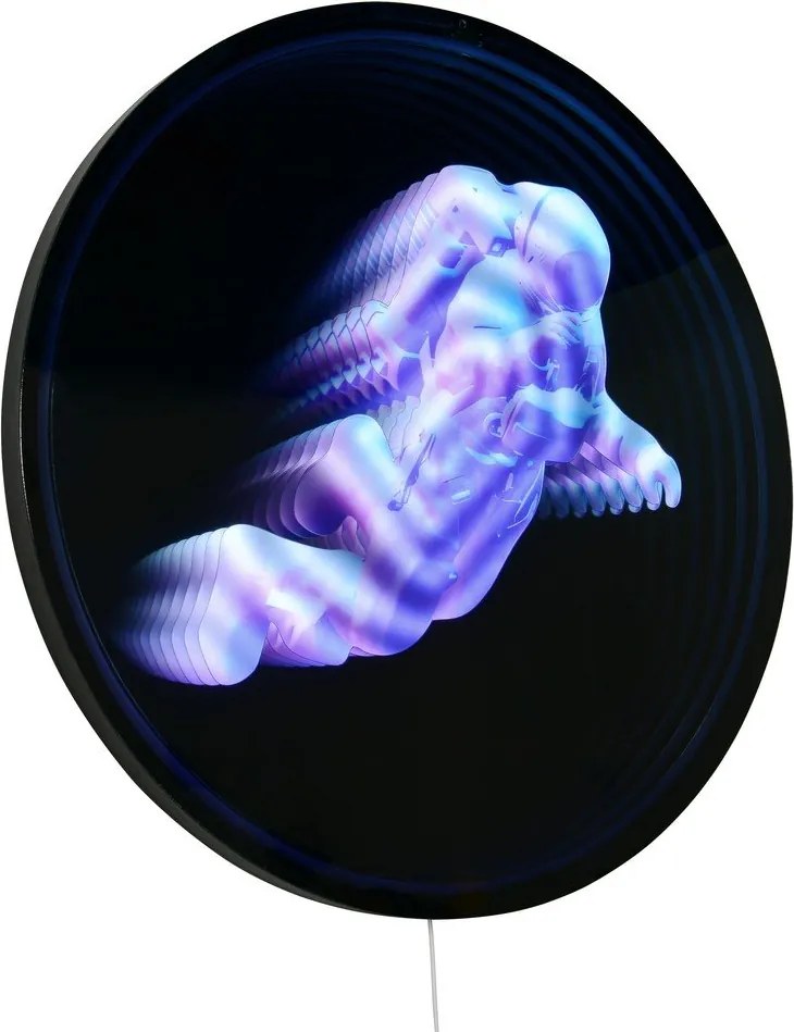 Черна стенна светлинна декорация за контакт ø 60 cm Duke – Reality