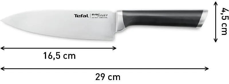 Кухненски нож Tefal Ever Sharp K2569004 16.5 см, Стойка с технологията Dual Pivot, Заключваща система