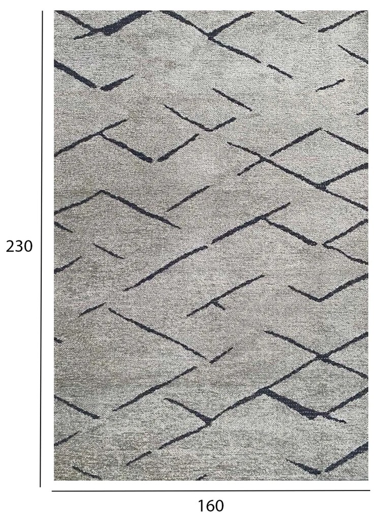 Килим 160х230 - HM7674.02 цвят сив-черен