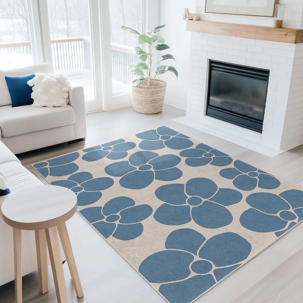 Синя пътека подходяща за пране 80x200 cm Blue Meadow – Mila Home