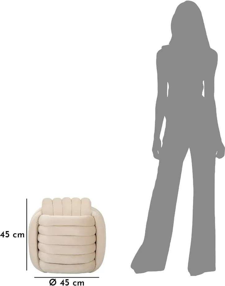 Кремава кадифена табуретка Softy – Mauro Ferretti