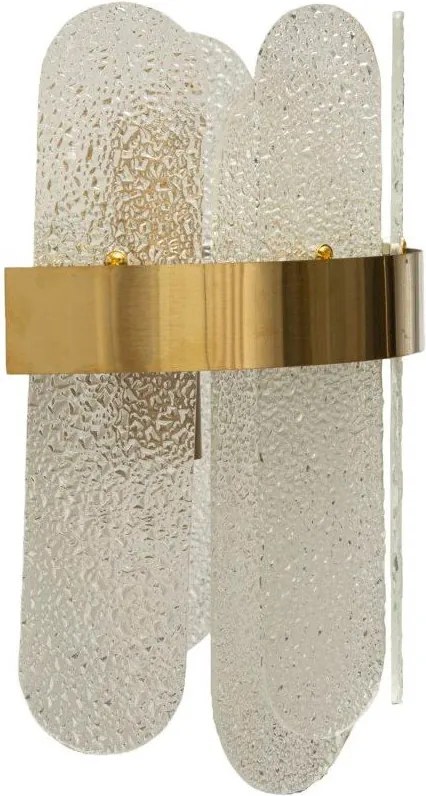 Стъклена стенна лампа в златист цвят Gris – Mauro Ferretti