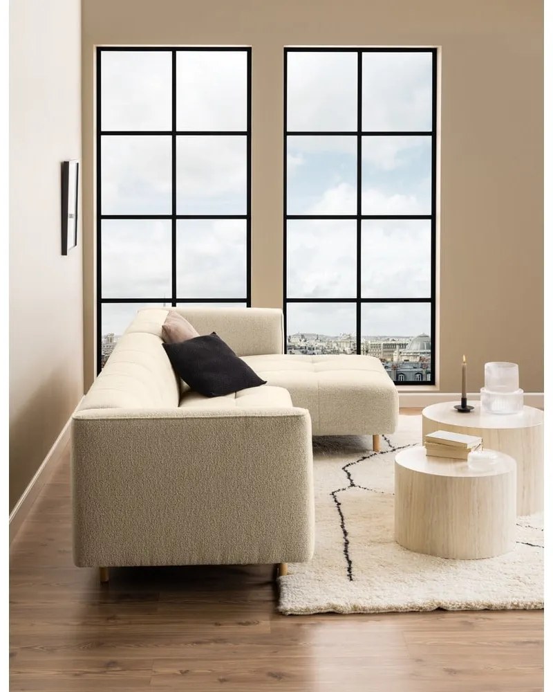 Бежови кръгли масички за кафе в комплект от 2 бр. от камък ø 58 cm Dice – Actona