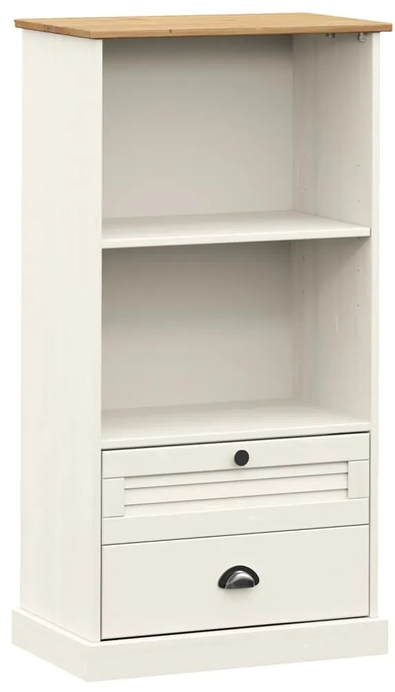 353185 vidaXL Етажерка за книги VIGO бяла 60x35x114,5 см бор масив