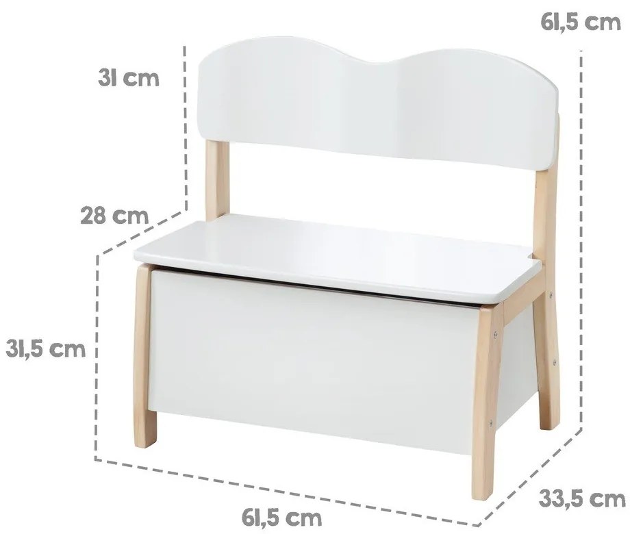 Бяла детска пейка – Roba